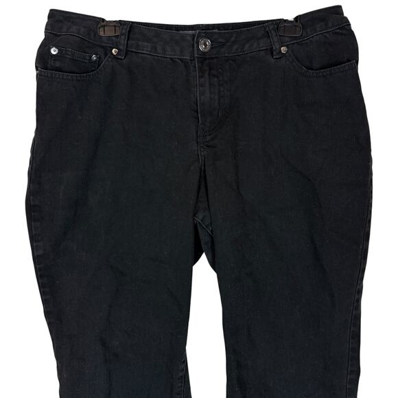 Venezia Jeans Womens 2 Petite Black Denim Stretch High-Rise Bootcut Leg Classic - Picture 3 of 14